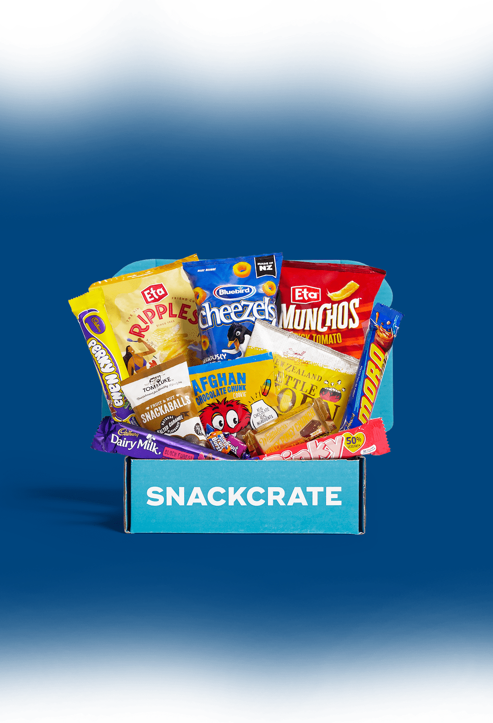 New Zealand snackcrate full of foreign snacks