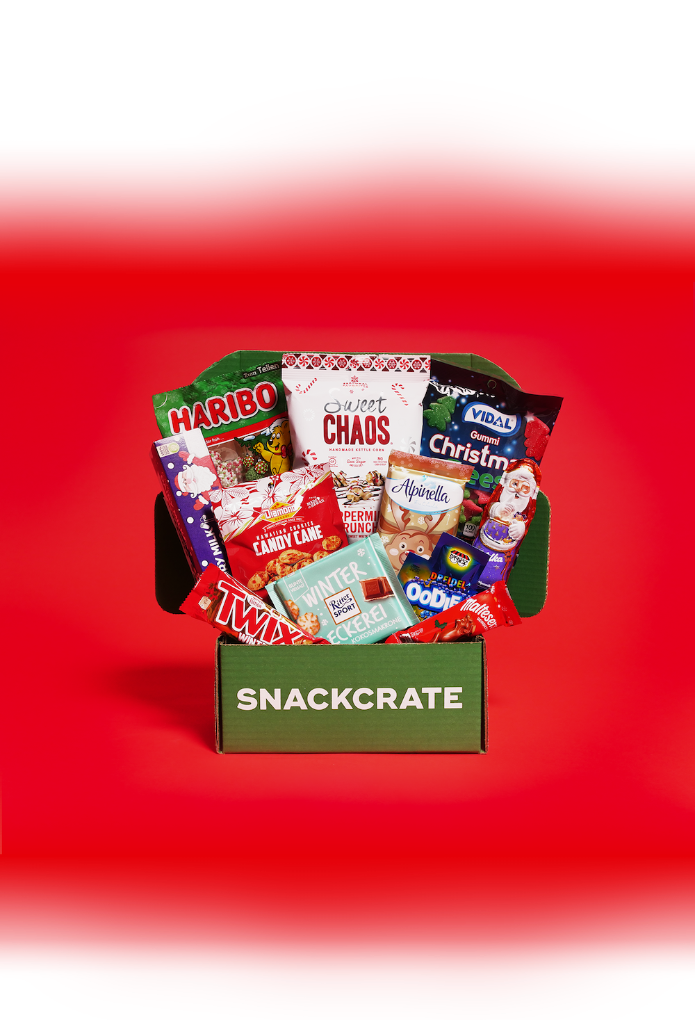 Holiday snackcrate full of foreign snacks